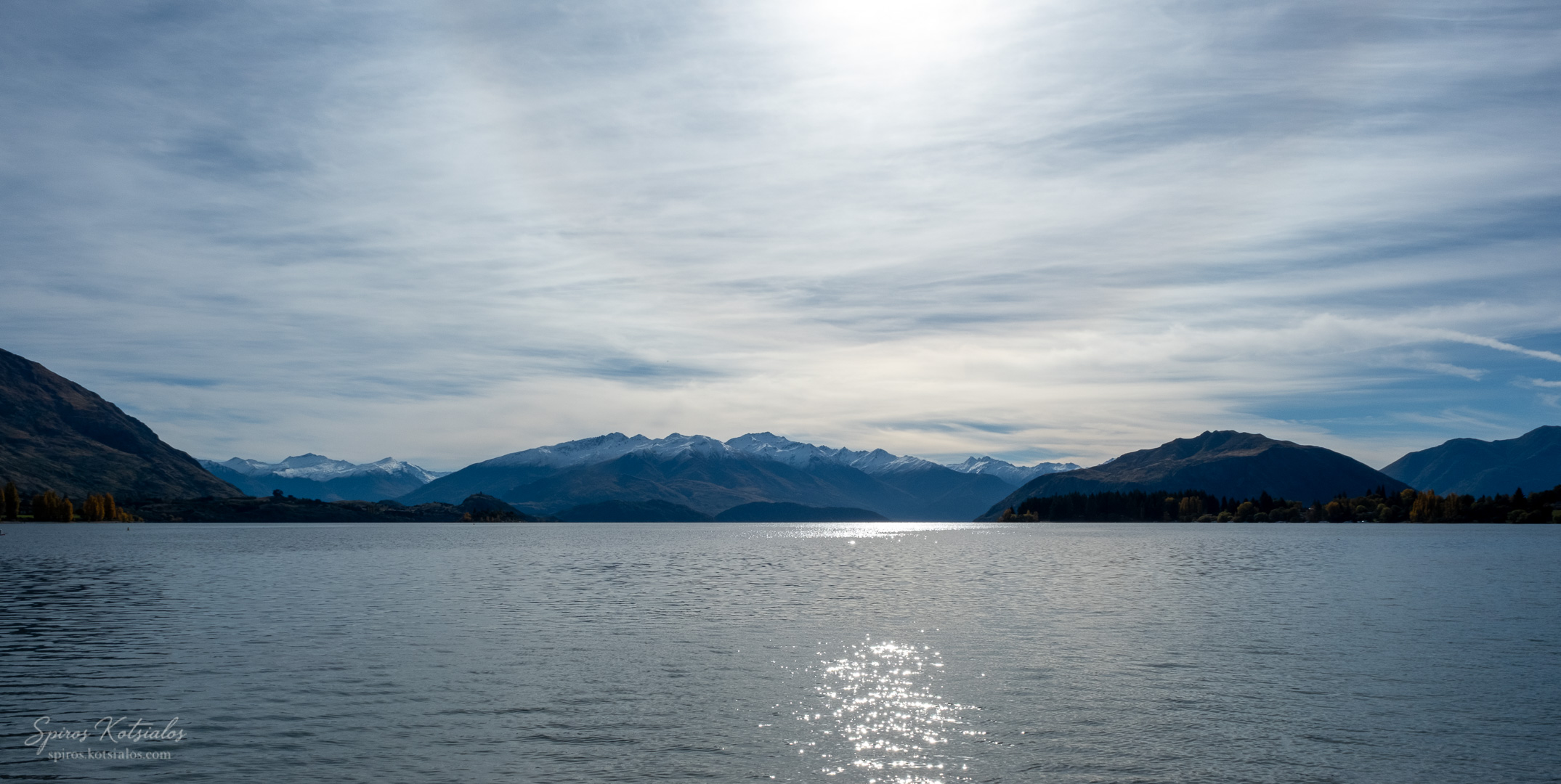 Wanaka Lake with the Snow Capped mountains